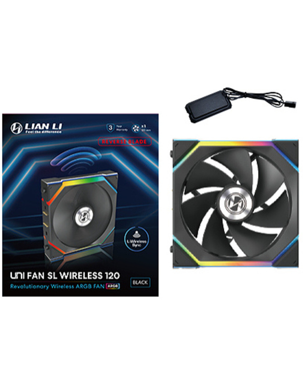 Lian Li UNI FAN SL Wireless 120 Reverse Blade Boitier PC Ventilateur 12 cm Noir 1 pièce(s)