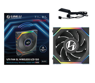 Lian Li UNI FAN SL Wireless LCD 120 Reverse Blade Boitier PC Ventilateur 12 cm Noir 1 pièce(s)