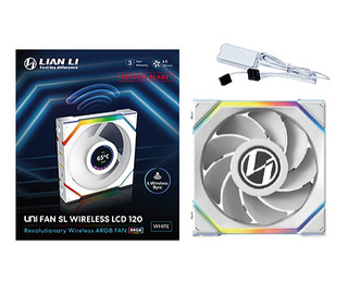 Lian Li UNI FAN SL Wireless LCD 120 Reverse Blade Boitier PC Ventilateur 12 cm Blanc 1 pièce(s)