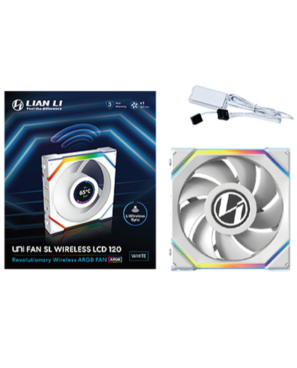 Lian Li UNI FAN SL Wireless LCD 120 Boitier PC Ventilateur 12 cm Blanc 1 pièce(s)