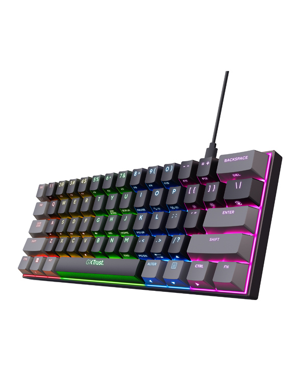 Trust GXT 867 Acira clavier Jouer USB Français Noir, Gris