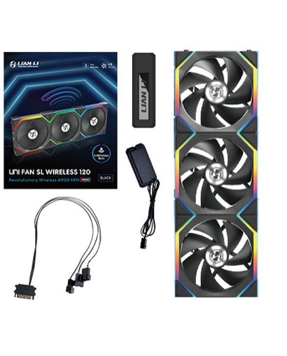 Lian Li UNI FAN SL Wireless 120 Boitier PC Ventilateur 12 cm Noir 3 pièce(s)