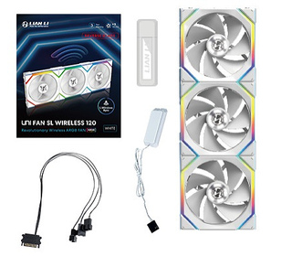 Lian Li UNI FAN SL Wireless 120 Reverse Blade Boitier PC Ventilateur 12 cm Blanc 3 pièce(s)
