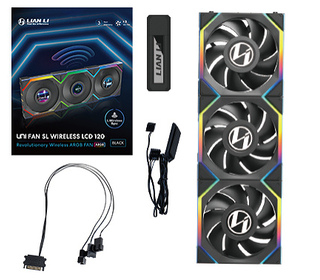 Lian Li UNI FAN SL Wireless LCD 120 Boitier PC Ventilateur 12 cm Noir 3 pièce(s)