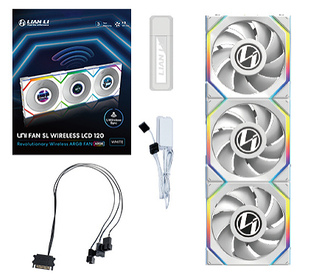 Lian Li UNI FAN SL Wireless LCD 120 Boitier PC Ventilateur 12 cm Blanc 3 pièce(s)