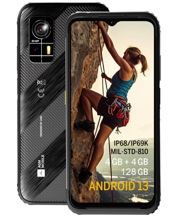 AGM H6 LITE 6.52" 128 Go Noir, Gris