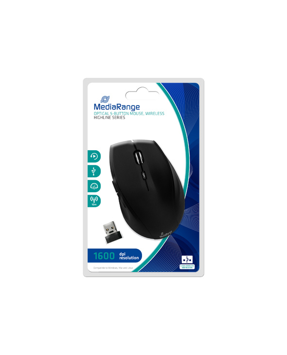 MediaRange MROS208 souris Bureau Droitier RF sans fil Optique 1600 DPI