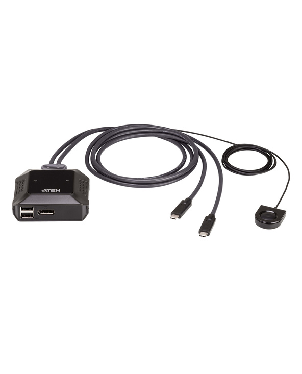 ATEN Commutateur KVM DisplayPort 4K 2 ports USB-C avec sélecteur de port à distance