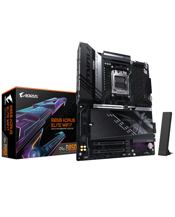 GIGABYTE B850 AORUS ELITE WIFI7 Carte Mère - AMD Ryzen 9000 Series CPUs, VRM numérique 14+2+2 phases, jusqu'à 8200MHz DDR5 (OC),