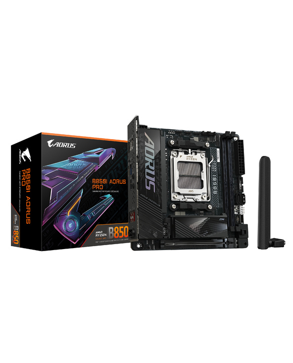 GIGABYTE B850I AORUS PRO Carte Mère - Processeurs AMD Ryzen Série 9000, VRM numérique 8+2+1 phases, jusqu'à 8400MHz DDR5 (OC), 1