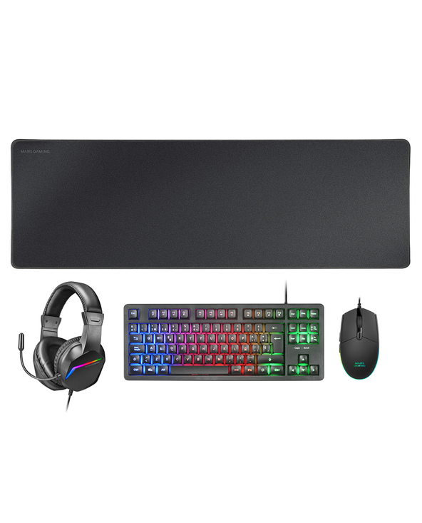 Mars Gaming MCPRGB3FR clavier Souris incluse Jouer USB Français Noir