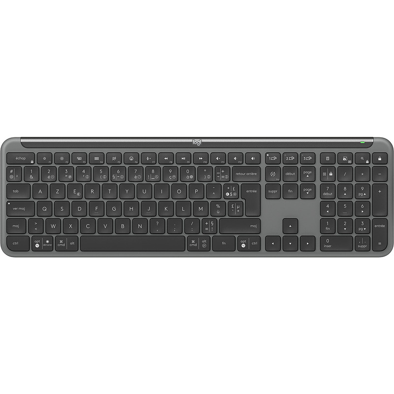 Logitech K950 Signature Slim clavier Bureau RF sans fil + Bluetooth AZERTY Français Graphite