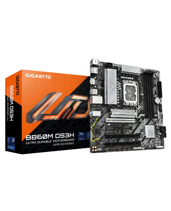 GIGABYTE B860M DS3H Carte mère - Processeurs Intel Core Ultra, VRM 5+1+2+1 phases, jusqu'à 9066MHz DDR5, 1xPCIe 5.0 + 1xPCIe 4.0