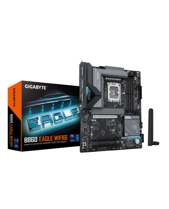 GIGABYTE B860 EAGLE WIFI6E Carte mère - Processeurs Intel Core Ultra, VRM 12+1+2+1 phases, jusqu'à 9066MHz DDR5, 1xPCIe 5.0 + 2x