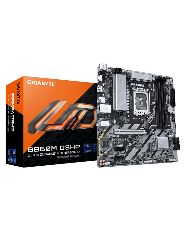 GIGABYTE B860M D3HP Carte mère - Processeurs Intel Core Ultra, VRM 4+1+2+1 phases, jusqu'à 9066MHz DDR5, 2xPCIe 4.0 M.2, LAN GbE