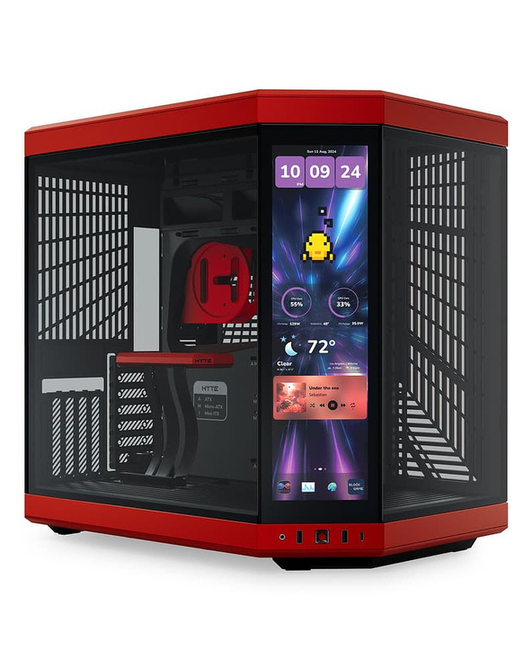 HYTE Y70 Touch Infinite Black Cherry Midi Tower Noir, Rouge