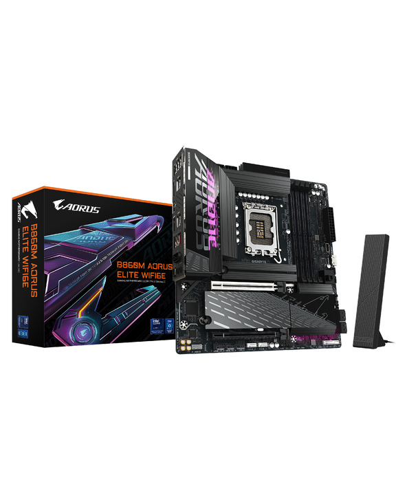 GIGABYTE B860M AORUS ELITE WIFI6E Carte mère - Processeurs Intel Core Ultra, VRM 12+1+2+1 phases, jusqu'à 9200MHz DDR5, 1xPCIe 5