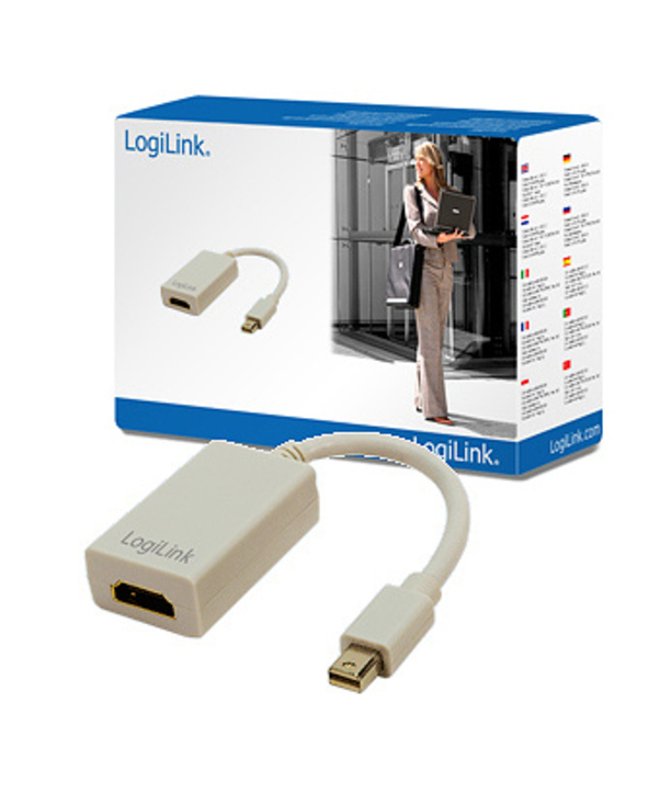LogiLink Mini DisplayPort / HDMI Adapter 0,1 m HDMI Type A (Standard) Gris