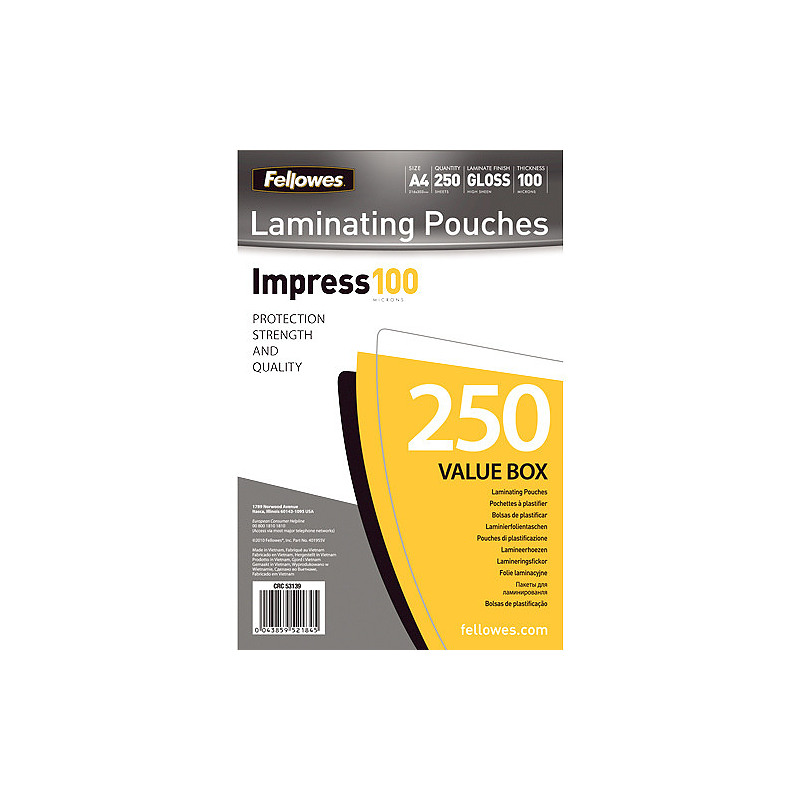 Fellowes Pochettes brillantes A4 100 microns