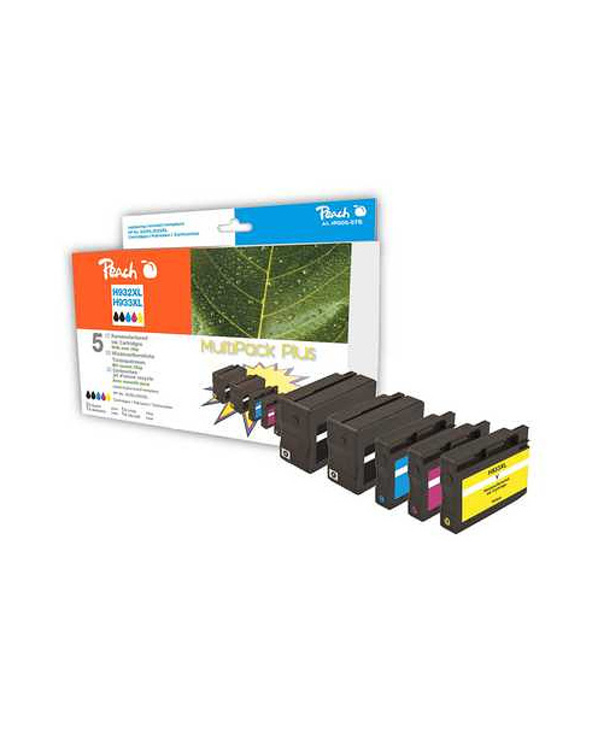 Peach Multipack Plus avec puce, compatible avec No. 932XL, No. 933XL