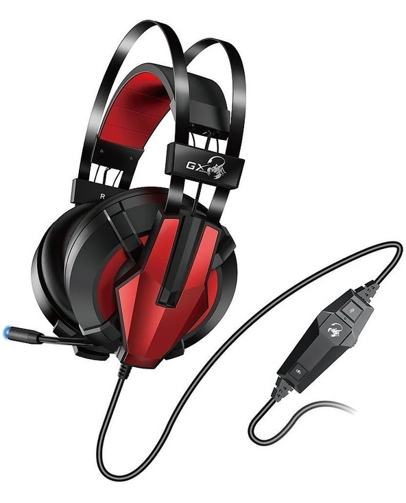Genius HS-G710V Casque Avec fil À la main Jouer USB Type-A Noir, Rouge