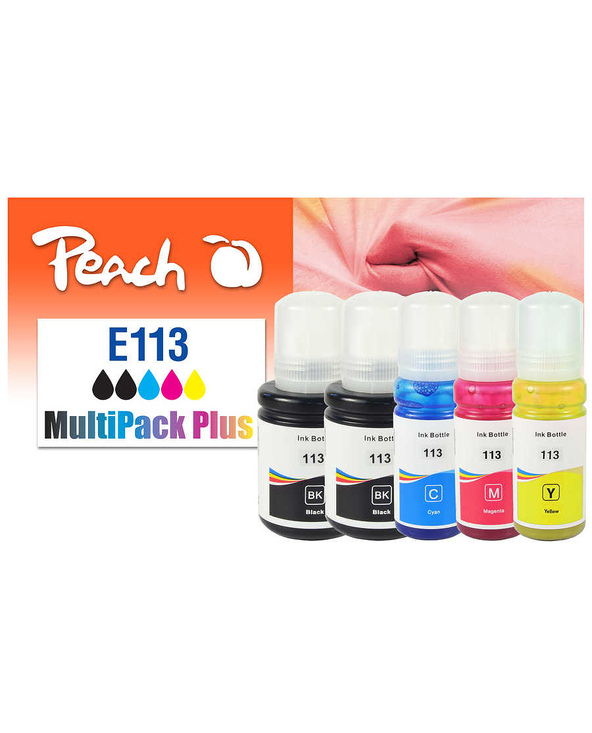 Peach 321323 cartouche d'encre 5 pièce(s) Compatible Rendement standard Noir, Cyan, Magenta, Jaune