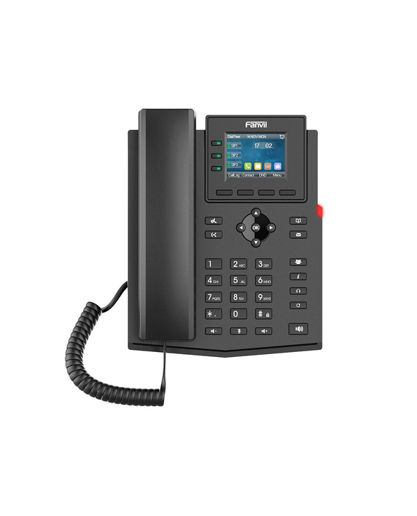 Fanvil X303P téléphone fixe Noir 4 lignes LCD