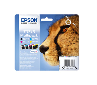 Epson Multipack "Guépard" (T0715) - Encres DURABrite Ultra N, C, M, J