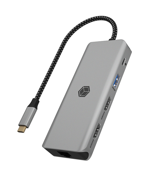ICY BOX IB-DK4012-CPD Avec fil USB 3.2 Gen 1 (3.1 Gen 1) Type-C Anthracite, Noir