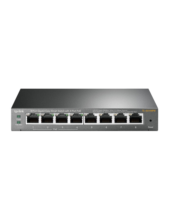 TP-Link TL-SG108PE Géré L2 Gigabit Ethernet (10/100/1000) Connexion Ethernet, supportant l'alimentation via ce port (PoE) Noir