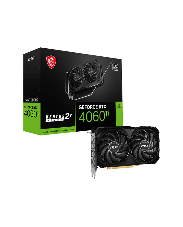 MSI VENTUS GEFORCE RTX 4060 TI 2X BLACK 16G OC carte graphique NVIDIA 16 Go GDDR6