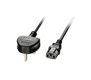 Lindy 30434 câble électrique Noir 3 m Prise d'alimentation type G Coupleur C13