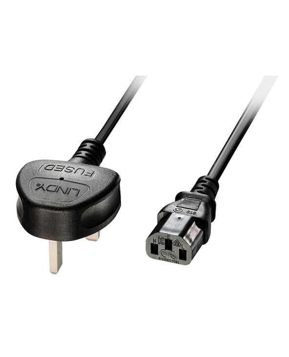 Lindy 30434 câble électrique Noir 3 m Prise d'alimentation type G Coupleur C13