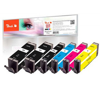 Peach 0F320134 cartouche d'encre 6 pièce(s) Compatible Rendement standard Noir, Cyan, Magenta, Jaune