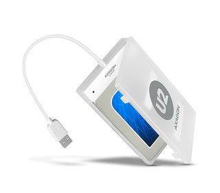 Axagon ADSA-1S Boîtier de disques de stockage Boîtier disque dur/SSD Blanc 2.5"