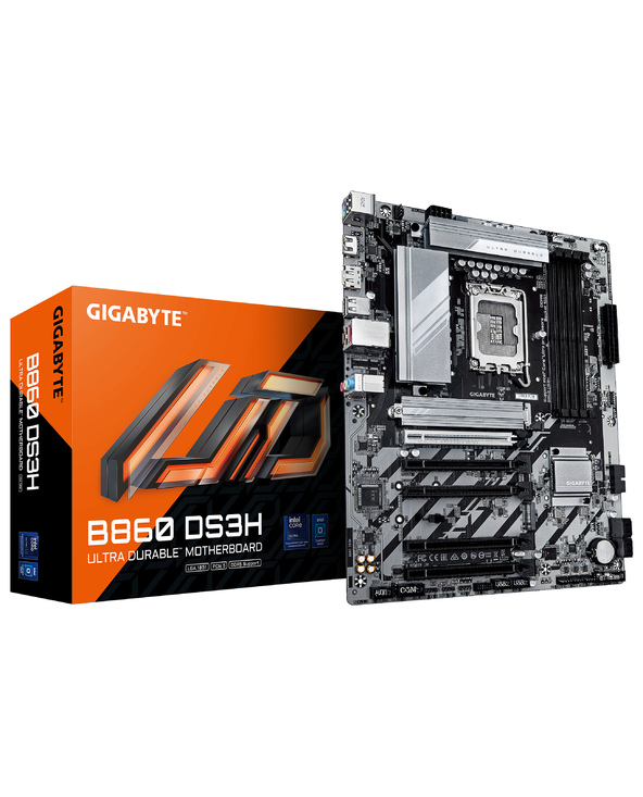 GIGABYTE B860 DS3H Carte mère - Processeurs Intel Core Ultra, VRM 8+1+2+2 phases, jusqu'à 9066MHz DDR5, 1xPCIe 5.0 + 1xPCIe 4.0