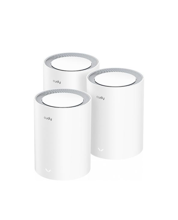 Cudy M3000 3-PACK système Wi-Fi maillé Bi-bande (2,4 GHz / 5 GHz) Wi-Fi 6 (802.11ax) Gris, Blanc 1 Interne