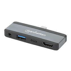 Manhattan 190404 station d'accueil Avec fil USB 3.2 Gen 2 (3.1 Gen 2) Type-C Gris