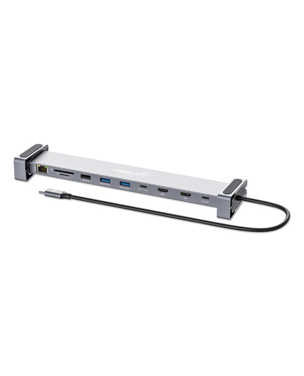 Manhattan 190398 station d'accueil Avec fil USB 3.2 Gen 1 (3.1 Gen 1) Type-C Gris