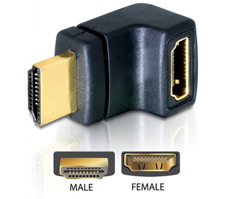 DeLOCK HDMI Stecker  HDMI Buchse 90° oben HDMI 1.3 Noir