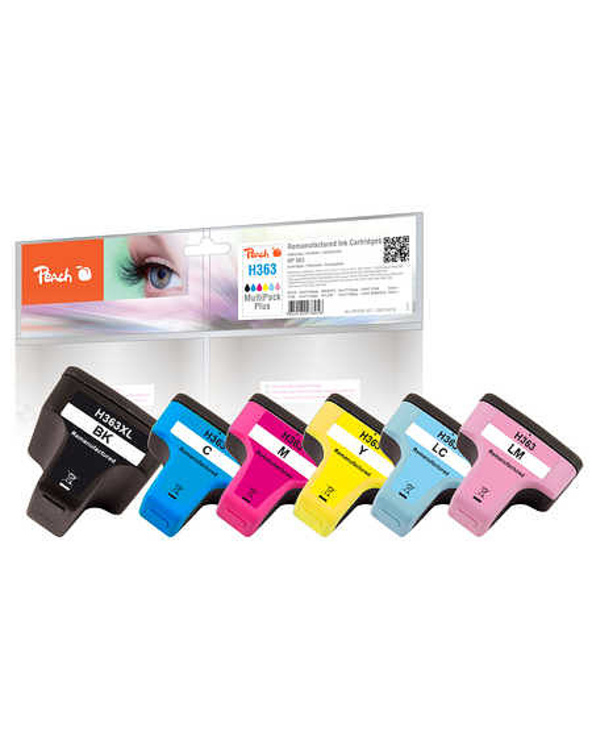 Peach 0F319010 cartouche d'encre 6 pièce(s) Compatible Noir, Bleu, Cyan, Magenta, Jaune