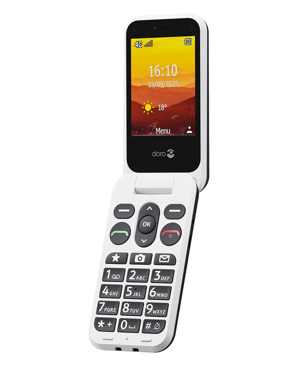 Doro Leva L20 7,11 cm (2.8") 132 g Noir, Blanc Téléphone numérique
