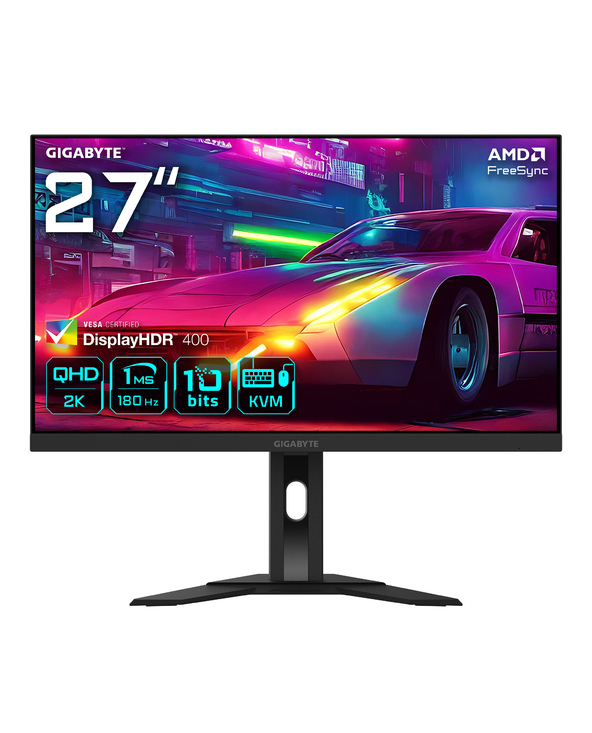 GIGABYTE M27QA 27" MONITEUR DE JEU QHD - 2560 X 1440, 180HZ, 1MS, 350 CD/M², FREESYNC PREMIUM, HDR PRÊT, HDMI 2.1, DISPLAYPORT 1