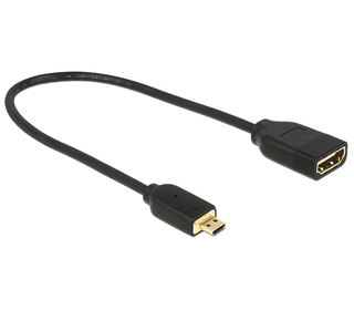 DeLOCK 0.2m, HDMI-A/HDMI Micro-D câble HDMI 0,2 m HDMI Type D (Micro) HDMI Type A (Standard) Noir