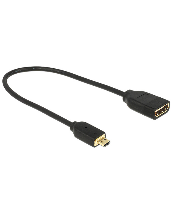 DeLOCK 0.2m, HDMI-A/HDMI Micro-D câble HDMI 0,2 m HDMI Type D (Micro) HDMI Type A (Standard) Noir