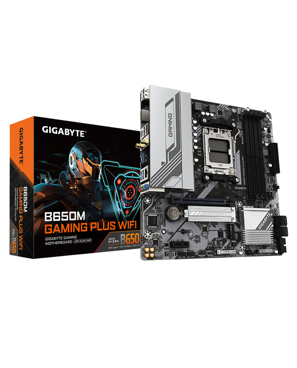 GIGABYTE B650M GAMING PLUS WIFI Carte mère - Processeurs AMD Ryzen 9000, VRM 5+2+2 phases, jusqu'à 8000 MHz DDR5, 2xPCIe 4.0 M.2