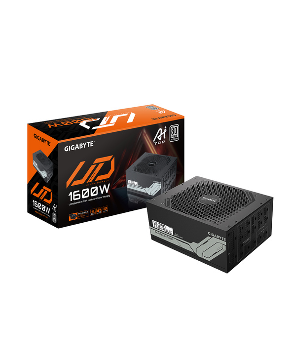 GIGABYTE UD1600PM PG5 AI TOP Bloc d'Alimentation - PCIe 5.0, 80 PLUS Platinum, Design entièrement modulaire, Ventilateur 120 mm,