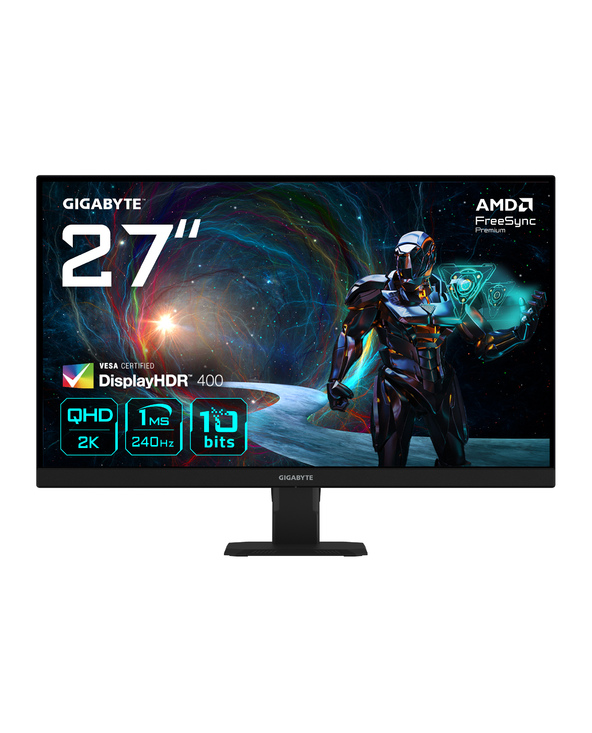 GIGABYTE GS27QXA 27" ÉCRAN DE JEU QHD - 2560 X 1440, 240HZ, 1 MS, 350 CD/M², AMD FREESYNC PREMIUM, DISPLAYHDR 400, HDMI 2.0, DIS