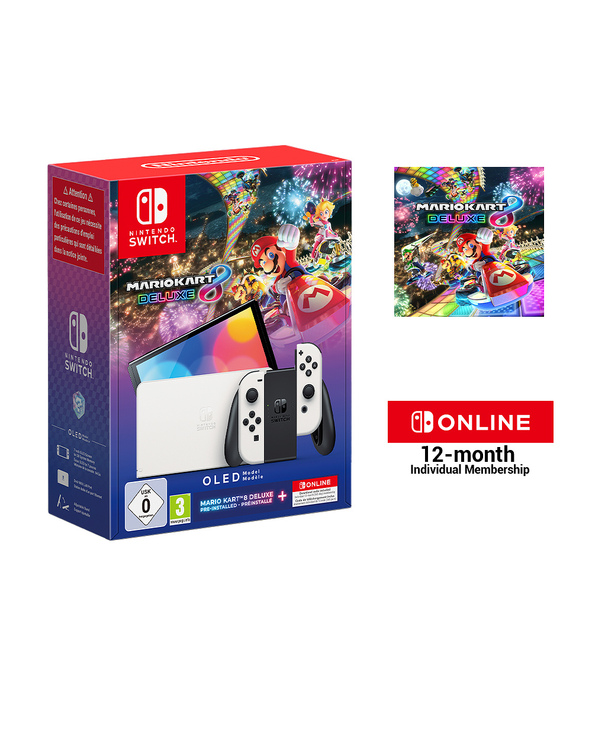 Nintendo Switch OLED + Mario Kart 8 Deluxe + Switch Online 12 Months console de jeux portables 17,8 cm (7") 64 Go Écran tactile 