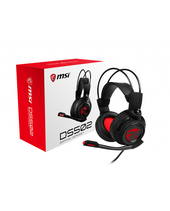 MSI DS502 Casque Avec fil Arceau Jouer Noir, Rouge